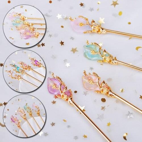 Women Metal Rhinestone Hair Stick Vintage Chinese Style Hair Pin Chopsticks Hairpin Woman Fashion Jewelry Hair Clip Accessories