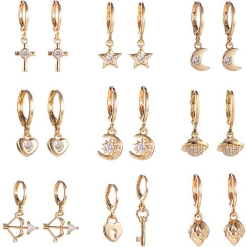 New Romantic Love Heart Hoop Earrings For Women Female Fashion Cute Elegant Geometric Crystal Earrings Statement Jewelry Gifts