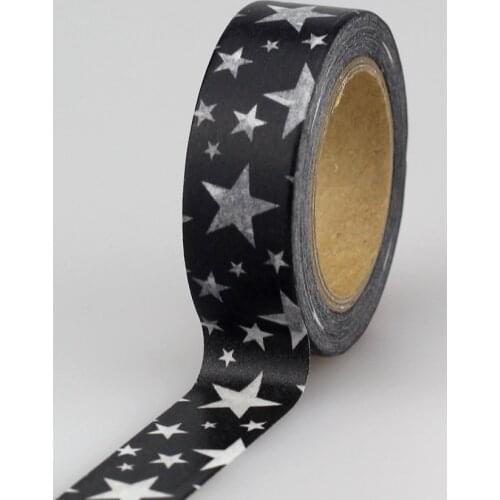 10pcs/lot Decorative Black and White Stars Washi Tapes Paper DIY Scrapbooking Planner Adhesive Masking Tapes Kawaii Stationery