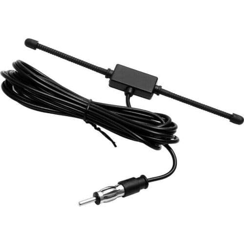 1X Black Universal Car Boat Stereo AM FM Dipole Antenna Adhesive Mount Glass Antenna Radio Antenna