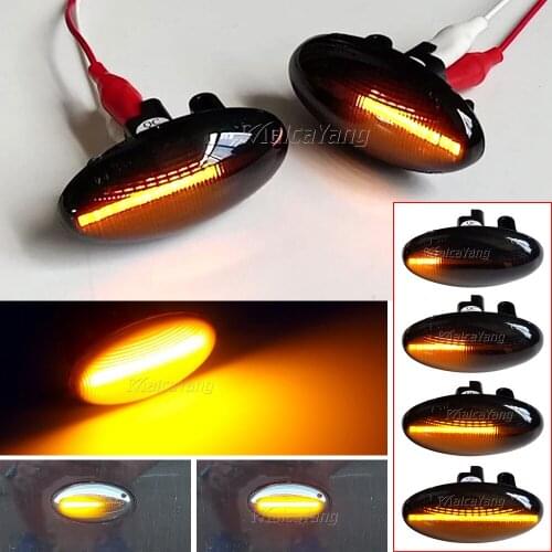 2 Pieces LED Car Dynamic Side Marker Flowing Water Turn Signal Light For Peugeot 307 206 207 407 107 For Citroen C1 C2 C3