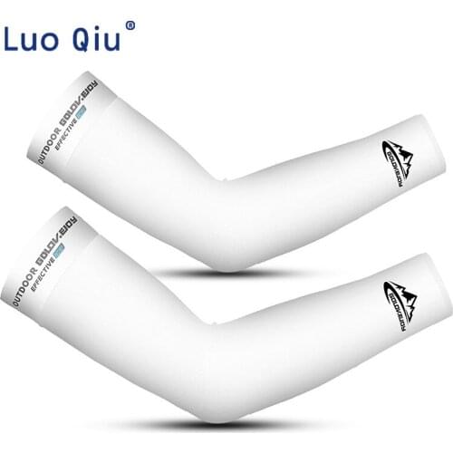 2Pc Breathable Quick Dry UV Protection Running Arm Sleeves Basketball Elbow Pad Fitness Armguards Sports Cycling Arm Warmers