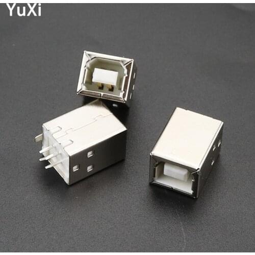 5Pcs 4Pin Square USB type b Connector socket usb B Type Jack Dock Female 180 degree PCB welding parent For Printer Data Port