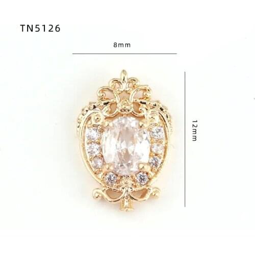 5pcs/lot luxury TN5126 Alloy Zircon Nail Art Crystals nail jewelry Rhinestone nails accessories supplies nail decorations charms
