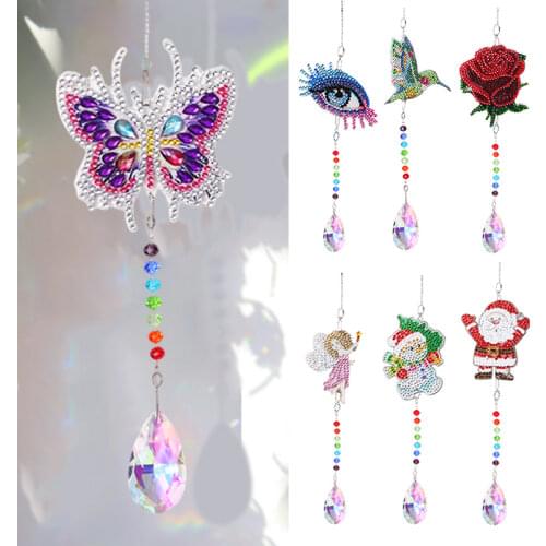 5D DIY Diamond Painting Sun Crystal Light Catching Wind Chimes Angel Tears Diamond Pendant Hanging Art Mosaic Kit Home Decor