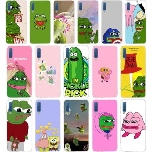 100A Funny Pepe The Frog Happy gift Soft Silicone Tpu Cover phone Case for Samsung Galaxy A6 Plus 2018 A7 2018 A9 star Lite Case