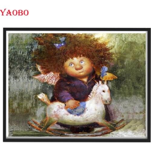 5D Diy Diamond Painting Cartoon Angel Trojan Horse Toy Diamond Embroidery Sale Full Square Round Drill Mosaic stickers Art