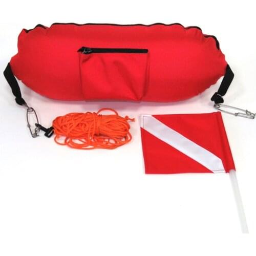 Spearfishing Buoy Safety Inflatable Scuba Diving Surface Signal Marker with 35m High-Visibility Floating Ropes Diver Gear