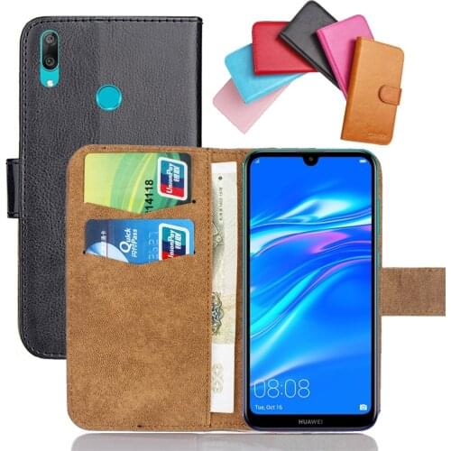 Huawei Y7 2019 Case 6.26" Flip Fashion Soft Leather Huawei Y 7 2019 Y7 2019 Exclusive Phone Cover Cases Wallet Funda Coque