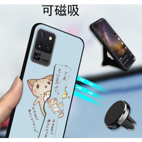 Lovely Cat Wrist Case For Samsung Galaxy S11 S20 Plus Soft Folding Stand Matte Cover For Samsung S10 5G S10E S11E S20 Ultra