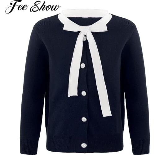 Kids Girl Elegant Knit Cardigan Sweater Shurg Bolero Cardigan Tops Long Sleeve Coat Knitted Sweater Wedding Communion Jacket