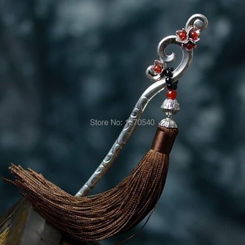 Ethnic jewelry fashion vintage hair accessories, tibetan silver hair jewelry, ethnic vintage tassel hair stickers hairpins