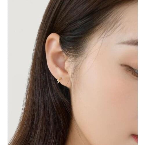 Crystal Ear Stud Earrings For Women Men Earrings Gold Silver Piercing Hiphop Exquisite Color Punk Jewelry Earring K0Z3