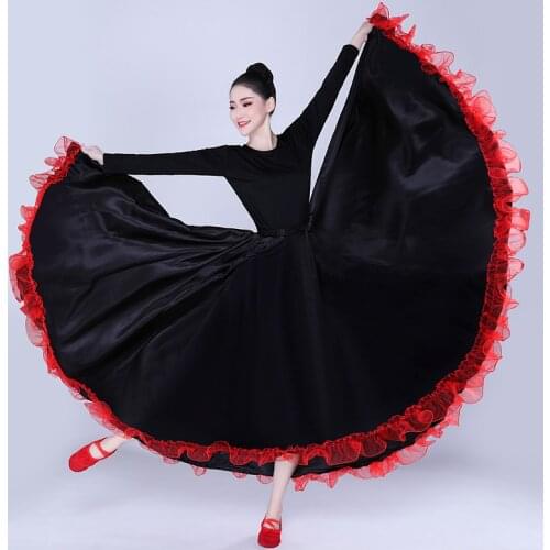 Dance big swing skirt Spanish bullfighting Opening dance skirt women performance Gypsy wear Dress Adult lady belly dance Costume