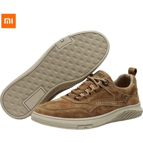 Xiaomi Mijia Men Shoes Fashion Genuine Leather Loafers Breathable Autumn Lace Up Comfortable Casual Outdoor Retro Sneakers Shoes