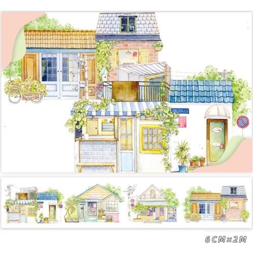 2M Flower House Landscape Washi Tape