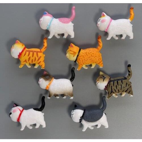Little cat fridge magnets Japanese kitten combination refrigerator souvenirs collection gifts cute animal yellow black white cat