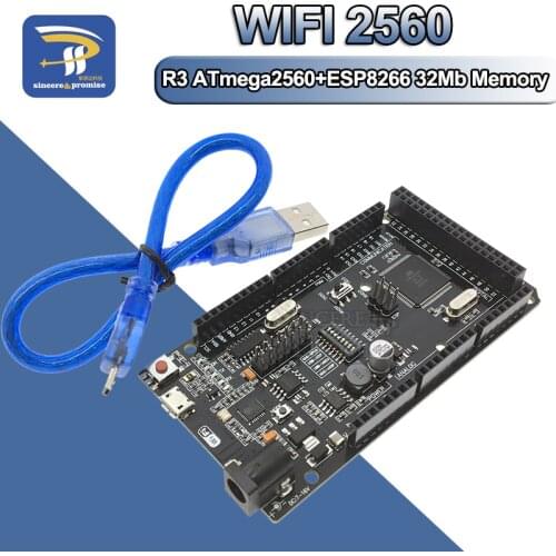 Mega2560 + WiFi R3 ATmega2560+ESP8266 32Mb memory USB-TTL CH340G. Compatible for Arduino Mega NodeMCU