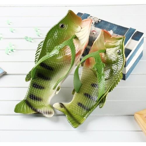 2020 Summer Runway Shoes Fish Slippers Flip Flops Unisex Beach Slippers Men Slides Light Mans Funny Slippers