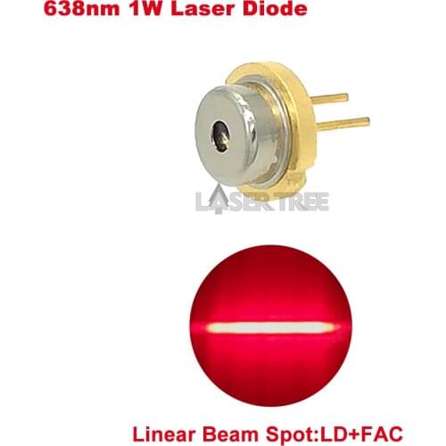 638nm 1W, high power red laser diode,with FAC, compressed spot technology, linear beam spot