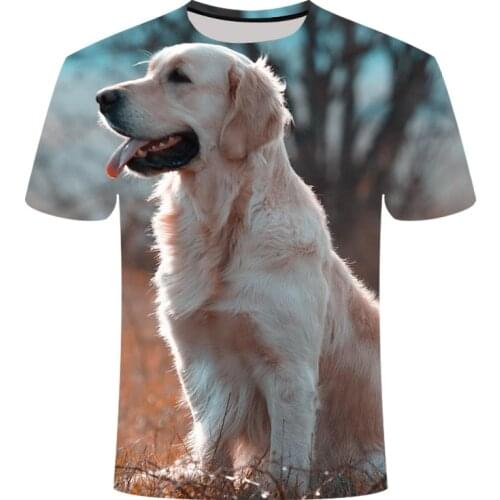 2021 NEW 3D Printed Pet Dog T-shirts Labrador Retriever Large T-shirt Pattern Can Be Customized Child and Adult Size 4-20 years