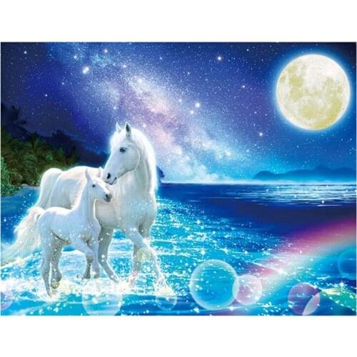 Full square 5D Diy diamond painting cross stitch sea horse 3D diamond embroidery rhinestone mosaic Handicrafts painting gifts