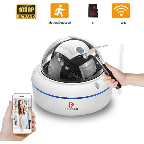 HD1080P Wifi Camera Outdoor Vandal-proof Waterproof Wireless Camera Night Vision IP Dome Camera Support ONVIF