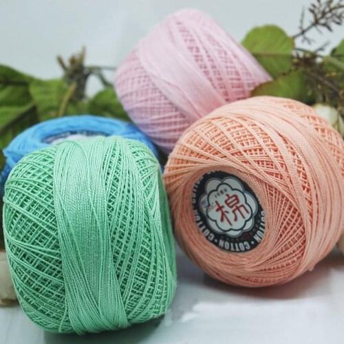 Retail 50g/ball 8# 2ply DIY Colorful Thin Lace Yarn Crochet Yarn 100% Cotton Yarn Hand Knitting Thread Sewing Machine Line FZ22