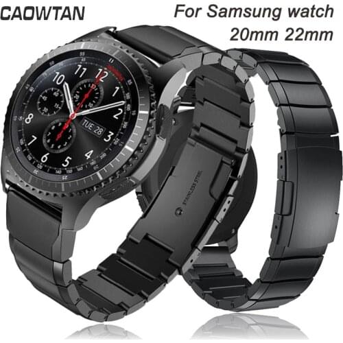 22mm 20mm Watch Band for Samsung Galaxy watch 3 Gear S3 watch strap for galaxy watch 46mm 42mm Stainless Steel Strap S2 Classic