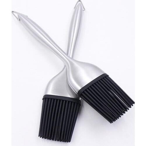 Silicone Basting Brushes Bbq Stainless Steel Handle Oil Brush Cooking Butter Bread Silicone Pastry Brush Baking F20173036