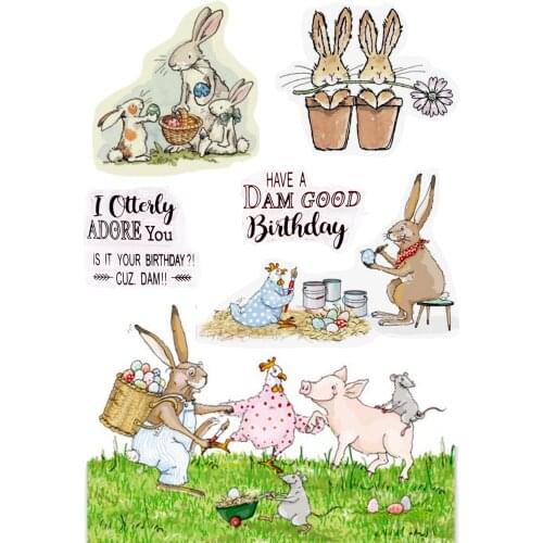 Rabbit Stamp Scrapbooking Alphabet Embossing Craft Making Silicone Transparent