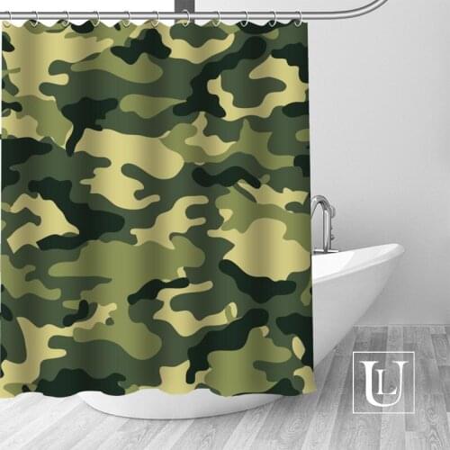 Modern Custom camo background Fabric 100% Polyester Shower Curtain High Quality Washable Bath Decor Waterproof Popular