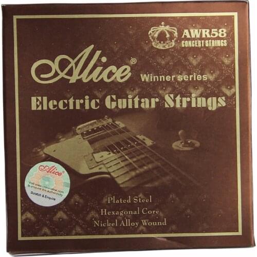 Alice 5 sets Electric Guitar Strings Hexagonal Core Nickel Alloy Wound Guitar Plated Steel Guitar Accessories part Guitarra