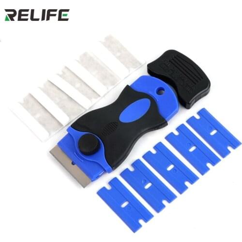 RL-023 UV Glue removal kinfe blade Cleaner Remover LCD Screen Scraper Repair Tool with 5pcs Metal Blade Plastic Blade