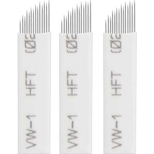 Wave 14 Pin Needle Permanent Makeup Eyebrow Tattoo Blade Microblading Needles For 3D Embroidery Manual Tattoo Tobori Pen Machine