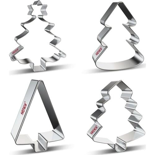 ZADE Chirstmas Tree Cookie Cutter For Christmas Party Biscuit/ Fondant/ Sandwich/ Pastry/ Fruit Cutter - Stainless Steel