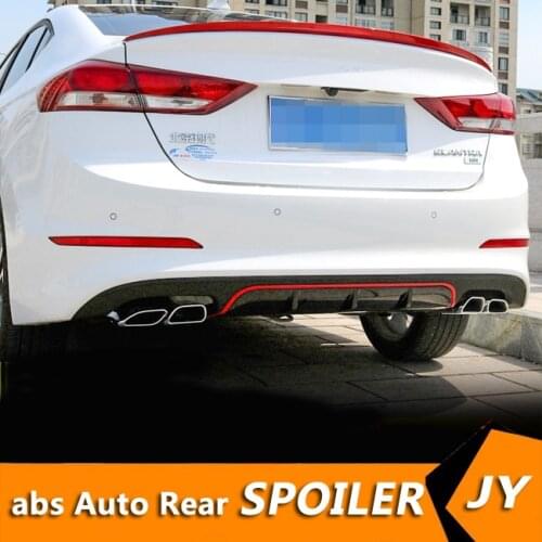 For Hyundai Elantra Body kit spoiler 2016-2018 For Elantra HS ABS Rear lip rear spoiler front Bumper Diffuser Bumpers Protector