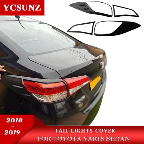 Tail Lights Cover For Toyota Yaris Hatchback Sedan 2018 2019 Accessories rear light Lamp Hood Parts For toyota yaris Ycsunz