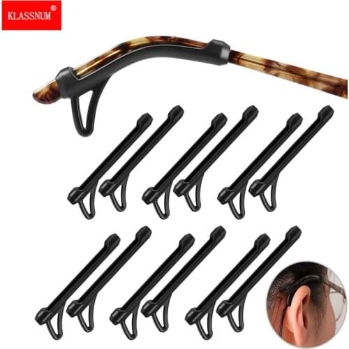 6Pairs/set Glasses Ear Hook Anti-slip cover Silicone Anti-Slip Holder for Sunglasses Eyeglass Leg Temple Tips Black White 2021