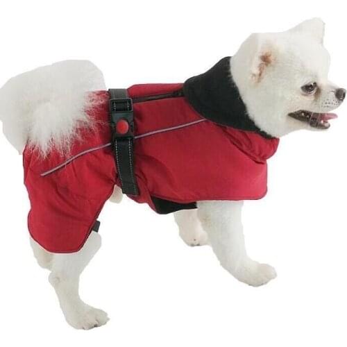Winter Overalls for Dogs Warm Reflective Dog Coats Ski Coat Waterproof Dog Clothes Functional Design for S Medium Large Dogs