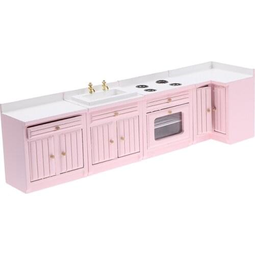 1pcs 1/12 Miniature Wooden Wash Basin Cabinet Hand Sink Furniture Cooking Bench For Dollhouse Bathroom Or Kitchen Decoration
