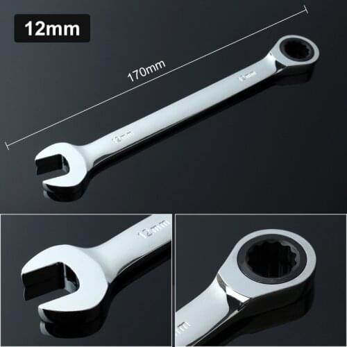 12mm Wrench Spanner Tool Set Mini Torque Adjustable Clank Ratchet Flexible Head Open End Wrench Keys With Ratchet Spanners Ring