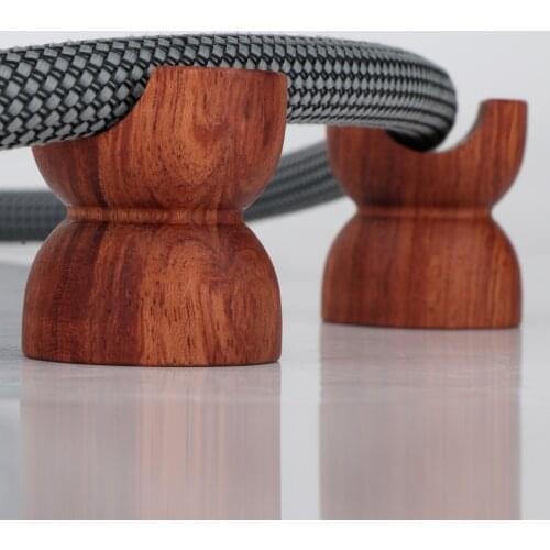 2Pcs Rosewood Insulation Wire Bracket Line Support Speaker Cable Stand Holder Trestle Isolation Shock Absorber Foot Pads