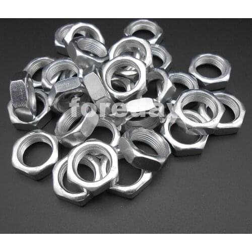 30PCS M16 Hexagon Half Lock Thin Zinc Nuts Fine Pitch Thread Carbon Steel galvanize galvanization M16*1*8 16MM 30PCS/LOT *BT647