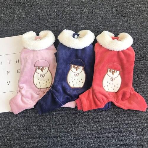 Berber Fleece Dog Jumpsuit Cute Cartoon Dog Clothes Winter Pet Clothing Warm Dog Outfit Puppy Poodle Pomeranian Bichon Coat