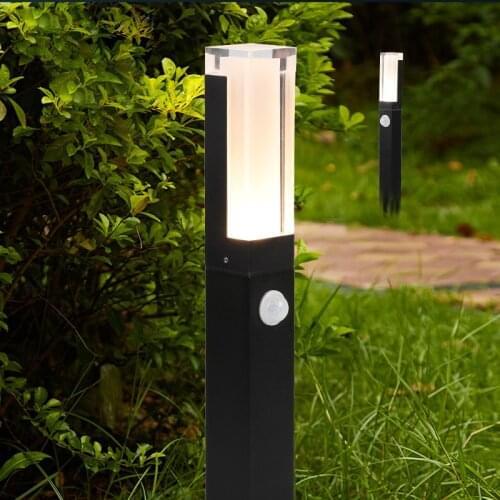 Motion Sensor 10W LED Garden Lawn Lamp New Waterproof IP65 30CM 40CM 60CM Pillar Light Outdoor Courtyard Villa landscape light