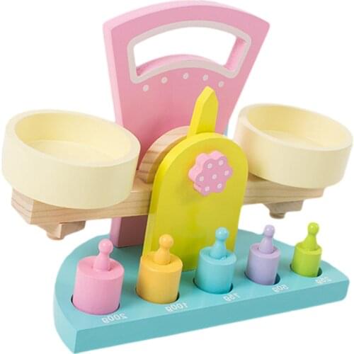Wooden Balance Scale Toy Montessori Educational Toy With Weights Colorful Math Toy For Kids Baby Birthday Xmas Gifts