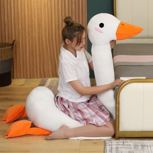INS Hot Big White Goose Pillow Plush Cute Sleeping Pillow High Quality Toys Stuffed Doll Funny Sweet Gift For Friends