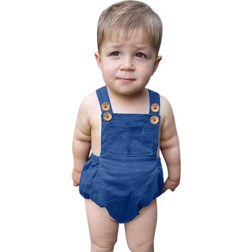 2021 Sleeveless Infant Newborn Baby Girls Denim Romper Jumpsuit New Fashion Summer Bandage Playsuit Clothes Outfits