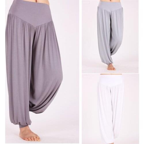 Patchwork Cut High Waist Elastic Wide Leg Pants Lace Up Fitness Loose yoga pants